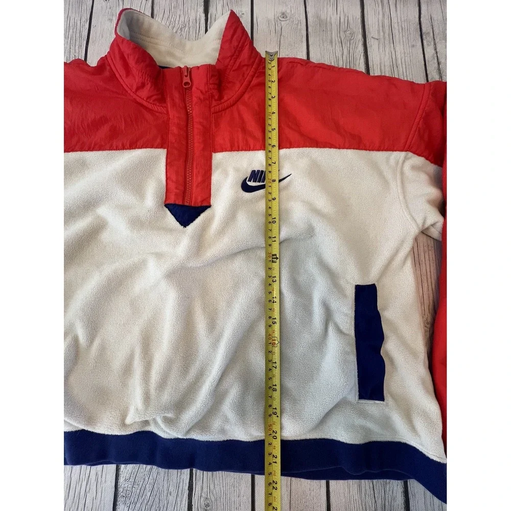 NIKE NSW HALF-ZIP TOP Color Block Cropped Fleece Pullover size XL 938963-258